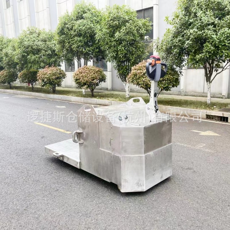 不锈钢搬运车4.5吨步行式sus304电动平台搬运车液压装卸叉车