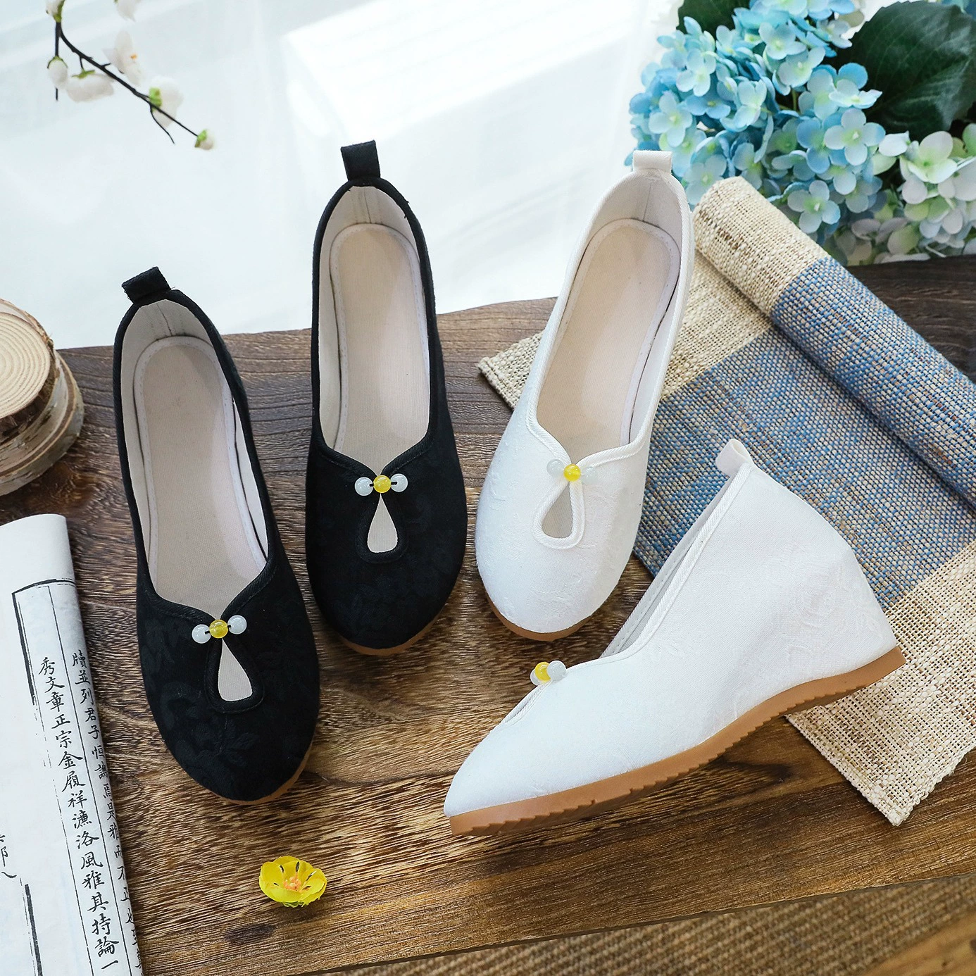 Туфли на высоком каблуке, однотонные тканевые туфли на танкетке с Чонсам в китайском национальном стиле, китайская одежда, весенне-Летняя женская обувь