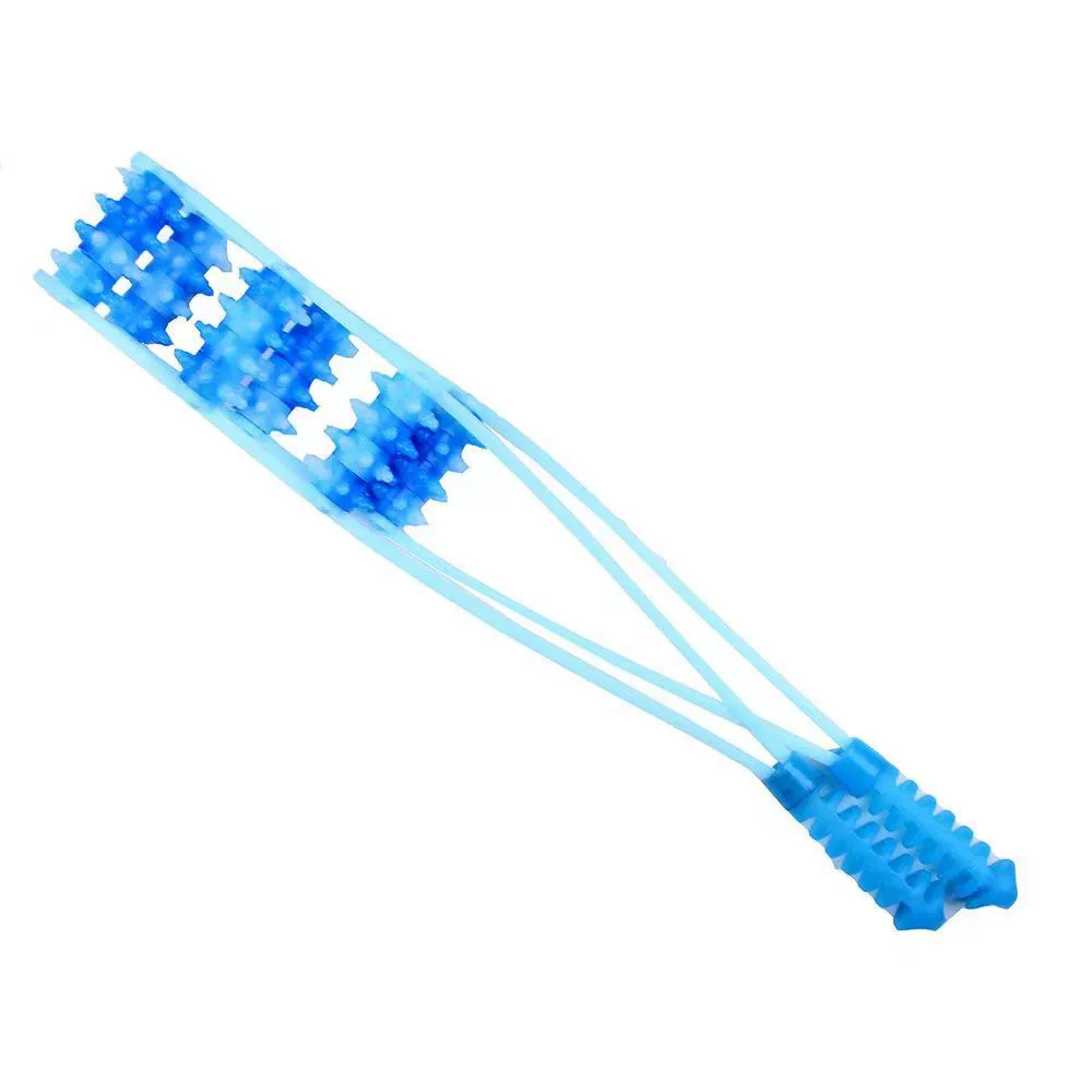 Back massage roller bar, 50 cm, multi-wheel 2–6 rows, green/yellow/blue