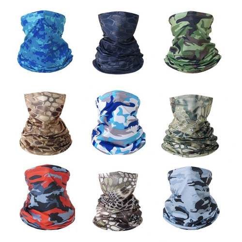 Outdoor Cycling Sports Cool Ice Silk Scarf Multi-functional Magic Scarf Pure Color Breathable Sunscreen Neck Gaiter 