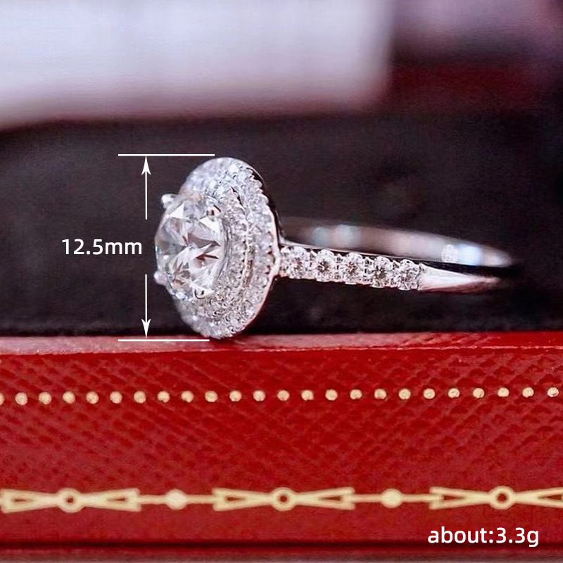 Mode Géométrique Exquis Zircon Rond Diamant Bague De Fiançailles En Cuivre display picture 1