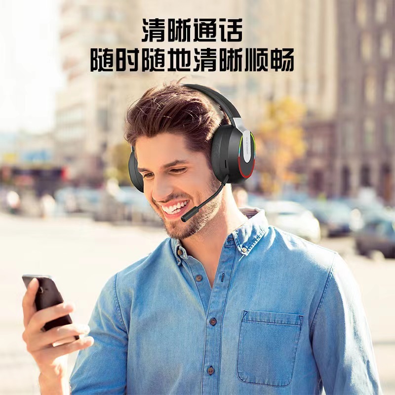 新型のクロスボーダーのクールな全カバーの耳のヘッドセットの無線の競争のゲームのbluetoothの耳の麦の携帯電話の通用するメーカーの卸売り|undefined