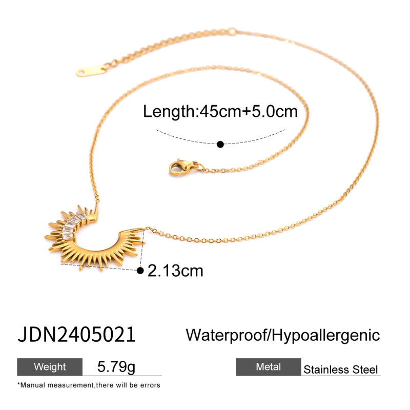 Jieding ヨーロッパとアメリカのラインストーンチタン鋼ネックレス非退色ライト高級鎖骨チェーンステンレス鋼ジュエリーハイエンドクロスボーダーホットスタイル|undefined