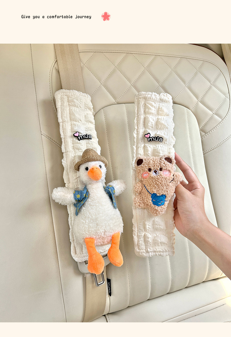 Car Seat Belt Shoulder Cover, Anti-Stranglehold Cartoon, Cute Car Interior, Universal Car Decoration Supplies for Women in All Seasons