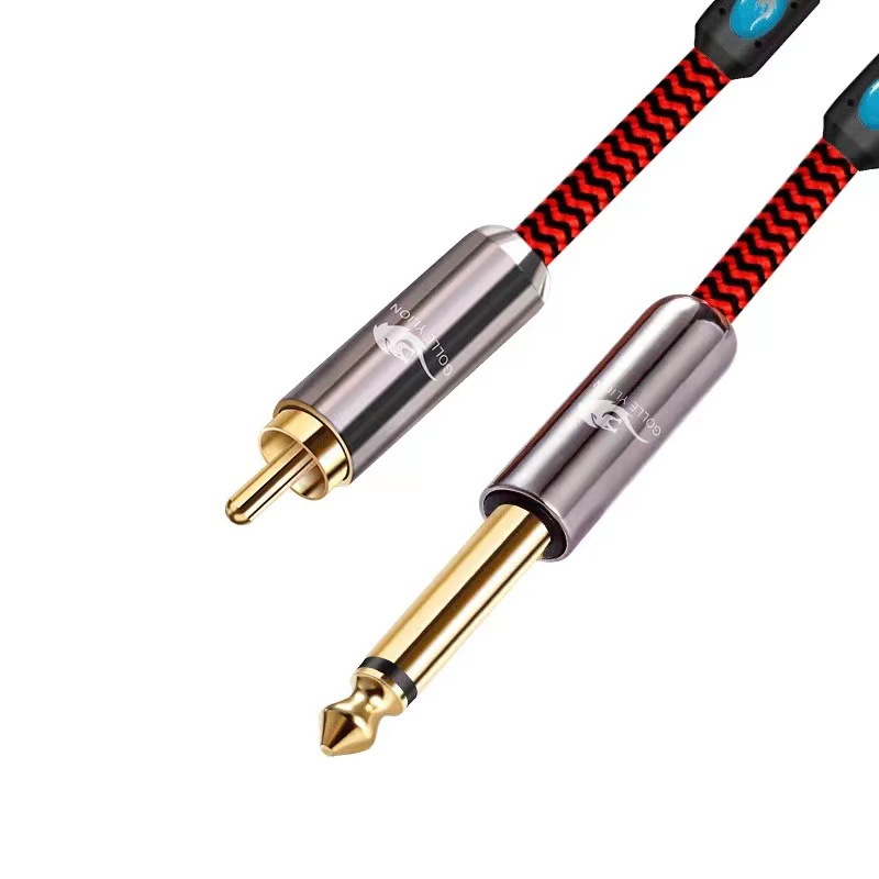 戈利狮发烧音频线 6.5转莲花音响线  大二芯转换线功放音箱连接线