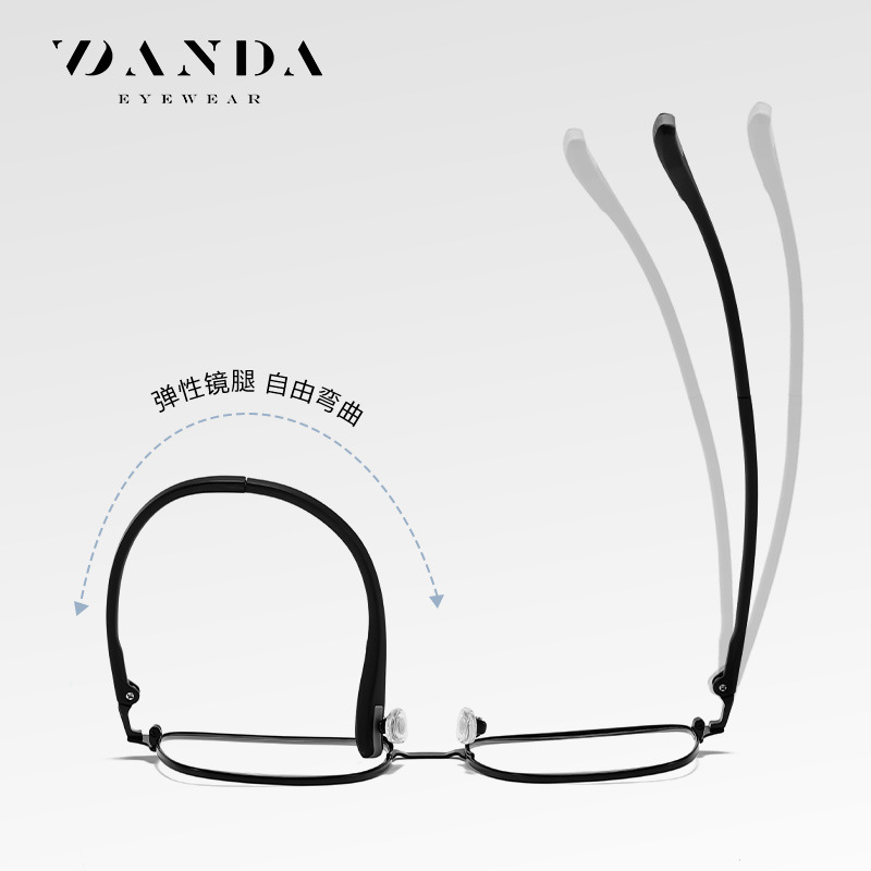 Spot al por mayor marco óptico F51103 negocio de moda se puede equipar con gafas de miopía de montura cuadrada Marco de gafas de titanio puro para hombres transfronterizos