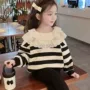 条纹春秋款新款小女孩卫衣