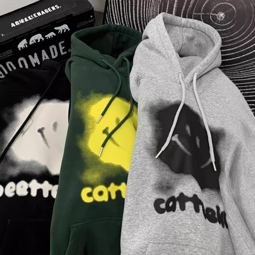 Men's Hooded Sweatshirt Autumn/Winter American Retro Heavyweight Fleece Casual Outerwear Brand Fashion Loose Sweatshirt