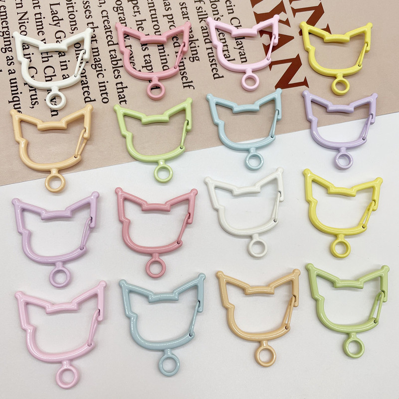 Paint Color Cartoon Fox Spring Buckle Cool Loomi Spring Ring Keychain Diy Accessories Lobster Buckle