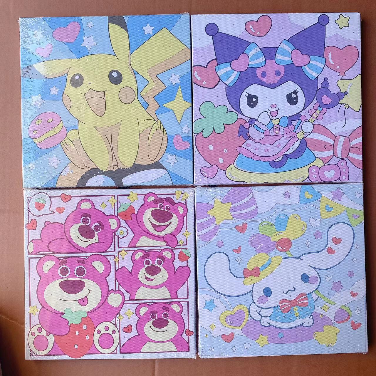 Pintura al óleo digital DIY pinturas de niños pinturas pintadas pintadas a mano DIY pintadas con marcos de madera pintados 20 * 20 lotes