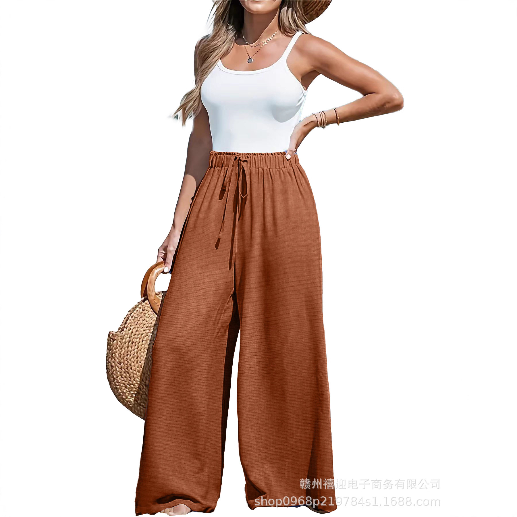 2025 Women's All Year Round Pants Aliexpress Amazon Casual Cross-Border Wide Leg Loose Casual Fashion Pants