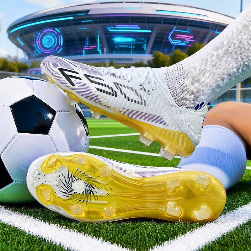 Zapatos de Fútbol con Tacos de KPU y TPU Transpirables para Césped Natural y Artificial