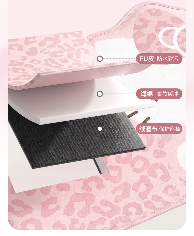 Car anti-kick mat for the rear seat, cute cartoon KT cat, 2026 new model, children's car anti-dirt and anti-wear mat, car interior decoration
