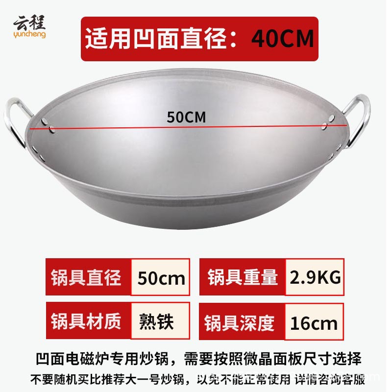 50cm 이중 귀 전자 레인지 철 냄비