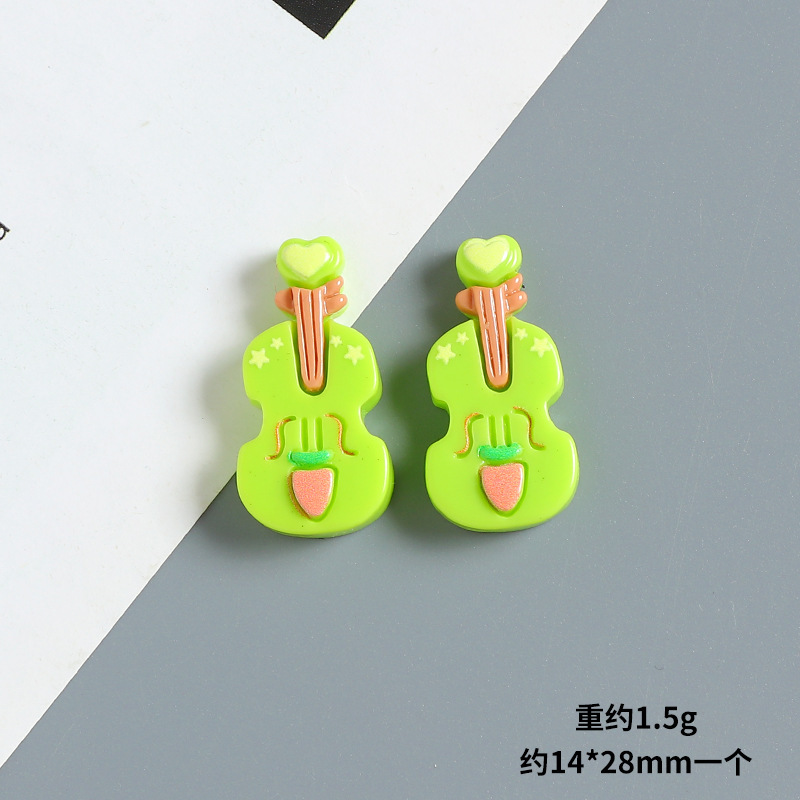 漫画小さなギター楽器樹脂アクセサリー diy クリーム接着剤携帯電話ケース冷蔵庫マグネットヘアピンジュエリーパッチ素材|undefined
