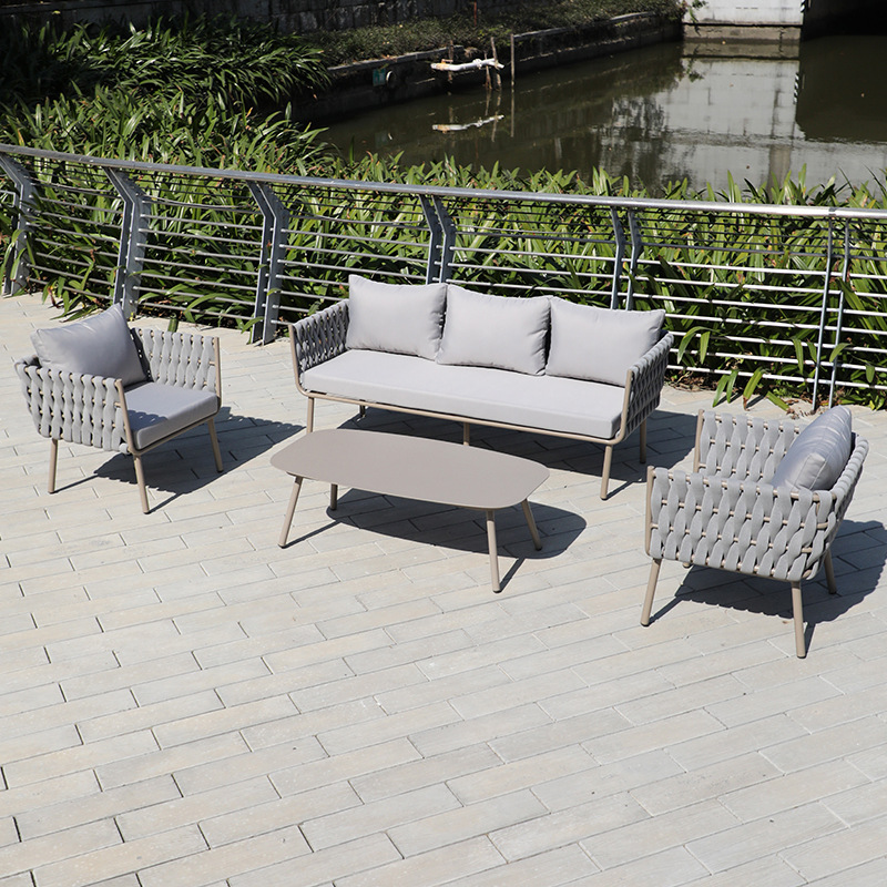 Sofá al aire libre Patio Terraza Jardín Ocio Asiento individual al aire libre Combinación Departamento de ventas Sala de muestras Sofá de ratán