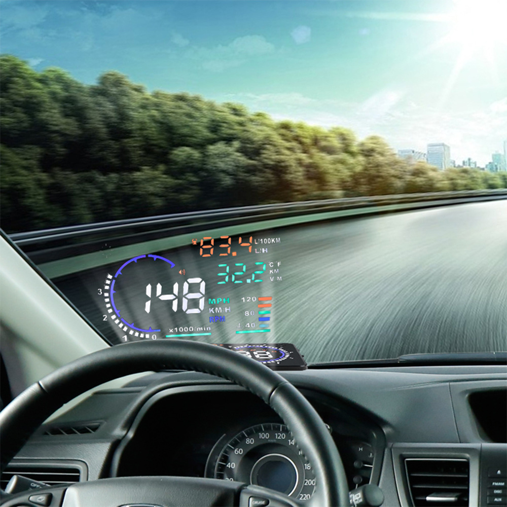 Hud Head-Up Display Obd Universal High-Definition Car Speed Projector Portable Car Display Screen A8