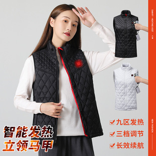 in stock winter intelligent heating warm vest new heating warm constant temperature black and white vest cross-border factory wholesale