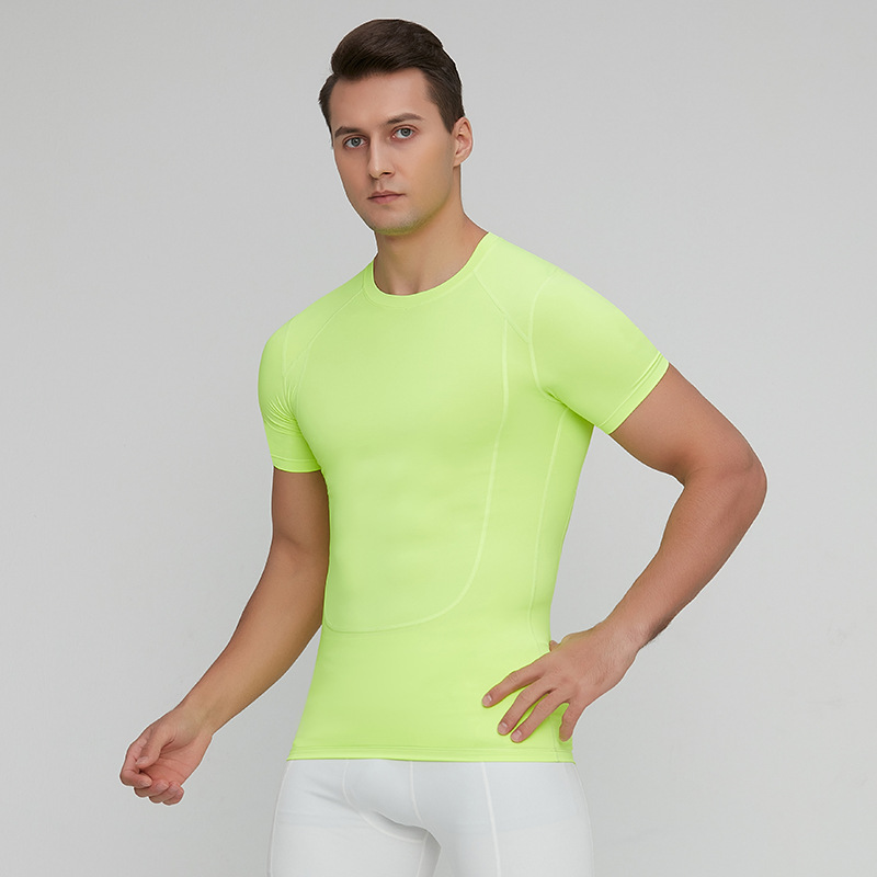 Cross-Border deportes ropa de entrenamiento de los hombres de verano stretch correr entrenamiento Camiseta de manga corta corsé de compresión superior