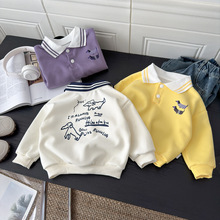 新款儿童宝宝华棉POLO衫长袖男童宽松韩版上衣撞色学院风秋季打底