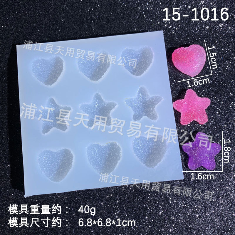 Amor estrella pareja comida y jugar arcilla epoxi molde de silicona tamaño de molde de silicona epoxi hecho a mano de bricolaje