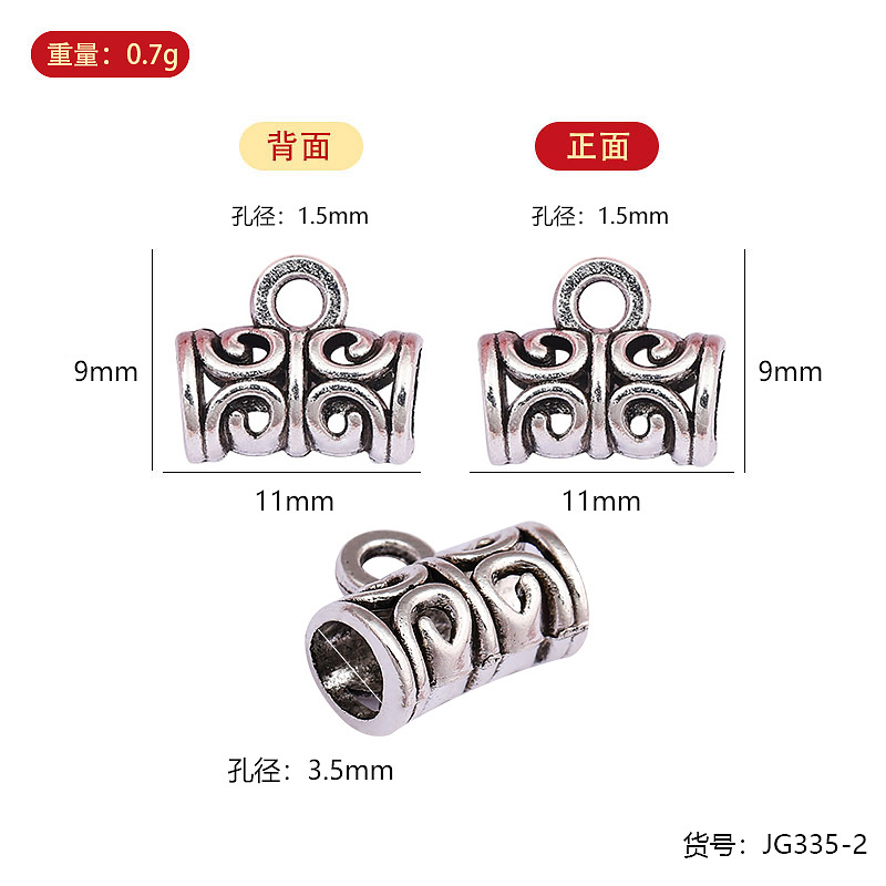 JG335 - Cadena de Aleación de Zinc Hueca de Tres Vías para Joyería DIY, Cadena para Suéter, Pulsera, Cadena para Clavícula, Colgante, Fabricante, Venta al por Mayor