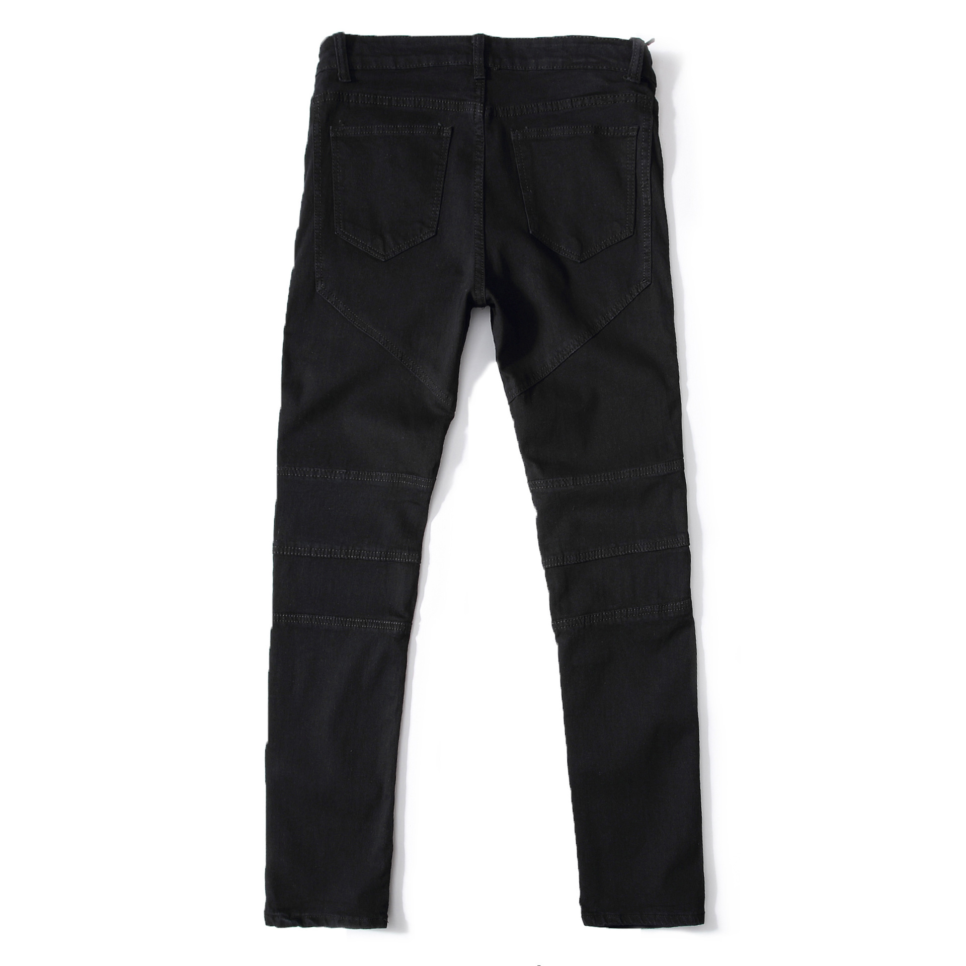 Men's jeans with personalized trendy folds, slim fit and elastic fit, men's fashionable pants_voghion.com