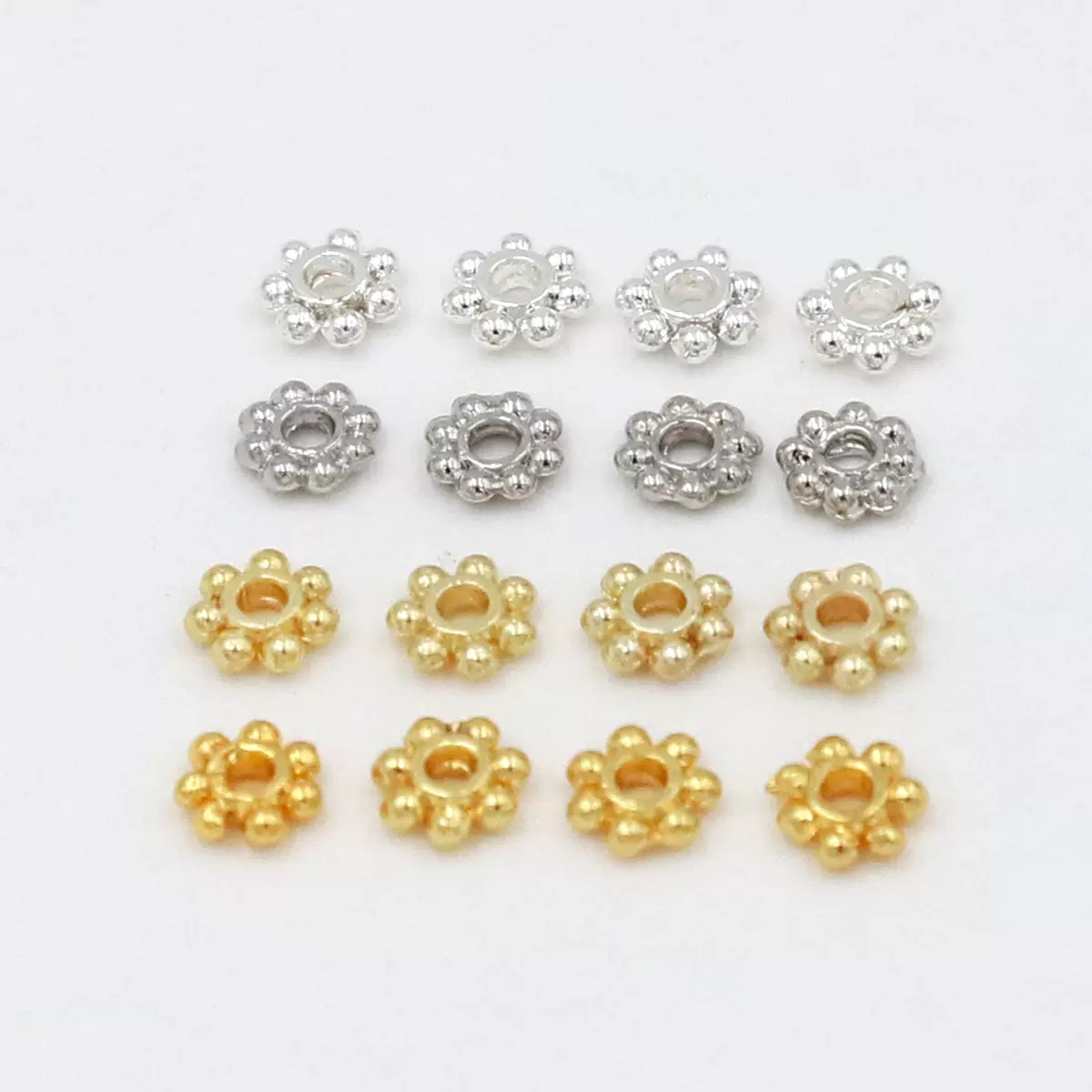 保色18K真金雪花片 包金4m齿轮隔片手链手工串珠隔珠 DIY配件 D89