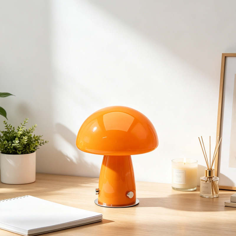 Ins Decorative Glass Table Lamp Eye Protection Learning Simple Living Room Bedroom Study Room Atmosphere Lamp Bedside Lamp USB Lamp