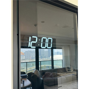 Electronic Cut Out Clock Living Room Wall Hanging Light Family Large Display Digital Clock Creative Digital Wall Lamp Led