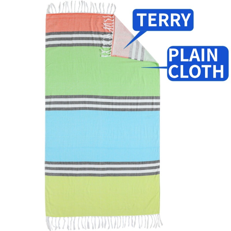 Foreign Trade Cross-Border Turkishbeach All-Cotton Turkish Tassel Beach Towel Custom-Made with Terry Backing and Plain Fabric Front Foreign Trade Cross-Border Turkishbeach All-Cotton Turkish Tassel Beach Towel Custom-Made with Terry Backing and Plain Fabric Front