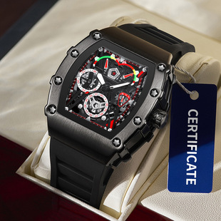 Kingston Brand Cross-Border Popular Sports Fashion Waterproof Quartz Watch Luminous Barrel-Shaped Silicone Men's Watch Wholesale