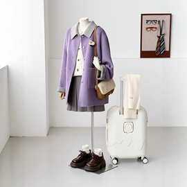 【甜芋恋人】2025冬季紫色毛呢外套女中长款百搭气质大衣HL122