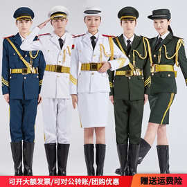 春秋礼兵服军乐队绿色演出服升旗仪式服装学生国旗班仪仗队升旗手