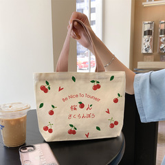 Canvas bag for women 2024 new literary Japanese style large capacity fabric bag school bag single shoulder one piece drop shipping