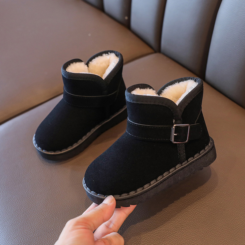 2023 inverno nuove scarpe per bambini scarpe di cotone per bambini stivali da neve per bambini ispessiti peluche stivali di cotone caldi e antiscivolo_voghion.com