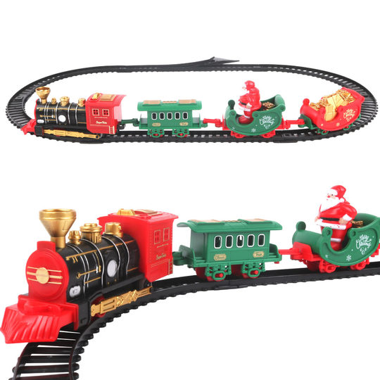 Cross-Border Mini Electric Christmas Train Toy Electric Rail Car Children's Simulation Car Toy Foreign Trade Wholesale