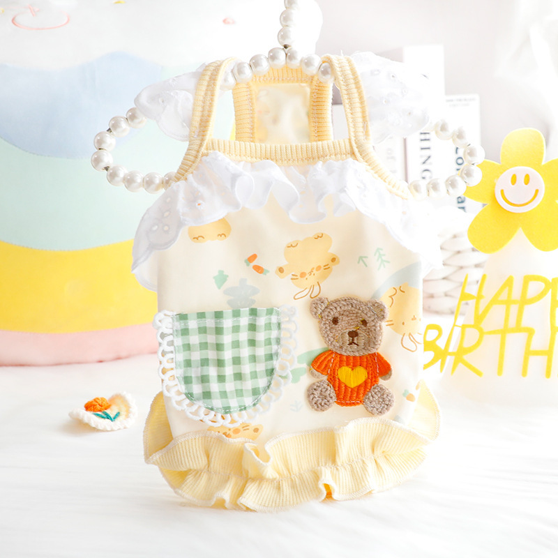 Dog clothes spring and summer thin cat Princess home Sling Baby Cotton small dog Teddy pet 4749 wholesale