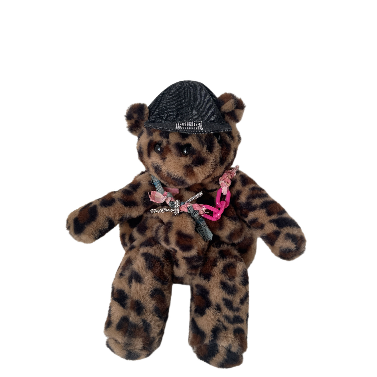 2025 otoño y invierno bolsas de peluche para niños de moda coreana estampado leopardo mochila para niños y niñas adorable oso pequeño mochila