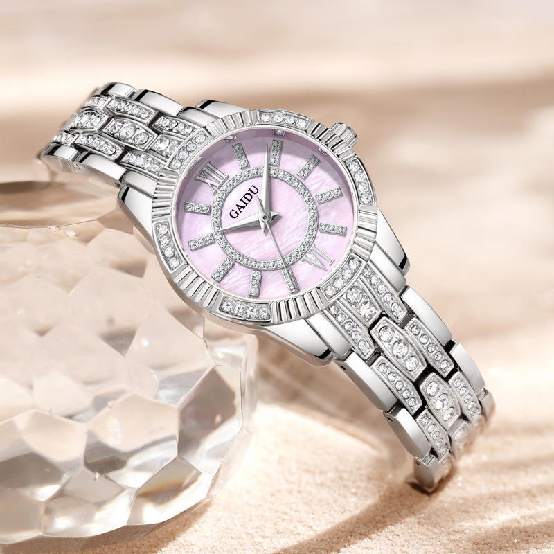 凯度女士手表轻奢满钻钢带腕表直播爆款手表女防水气质百搭时装表