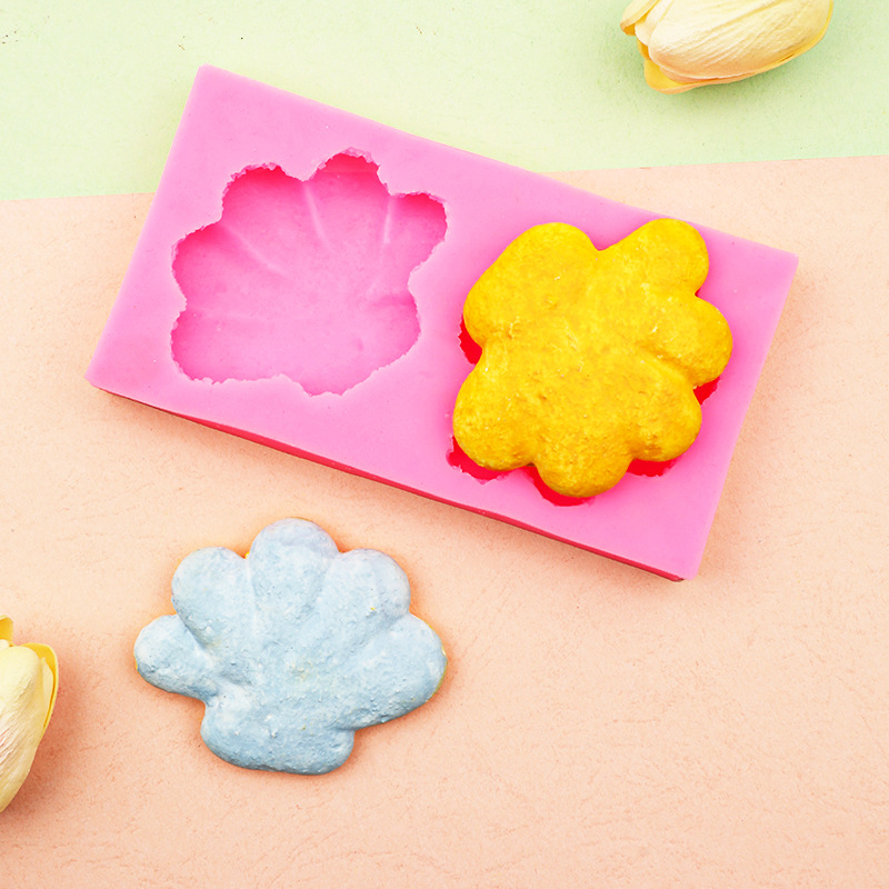 Simulación Shell molde de silicona DIY jabón hecho a mano aromaterapia vela pastel galleta hornear