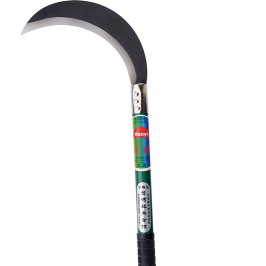 跨进专供木手柄收割除草镰刀园林农具锰钢割草刀【延益】236黑