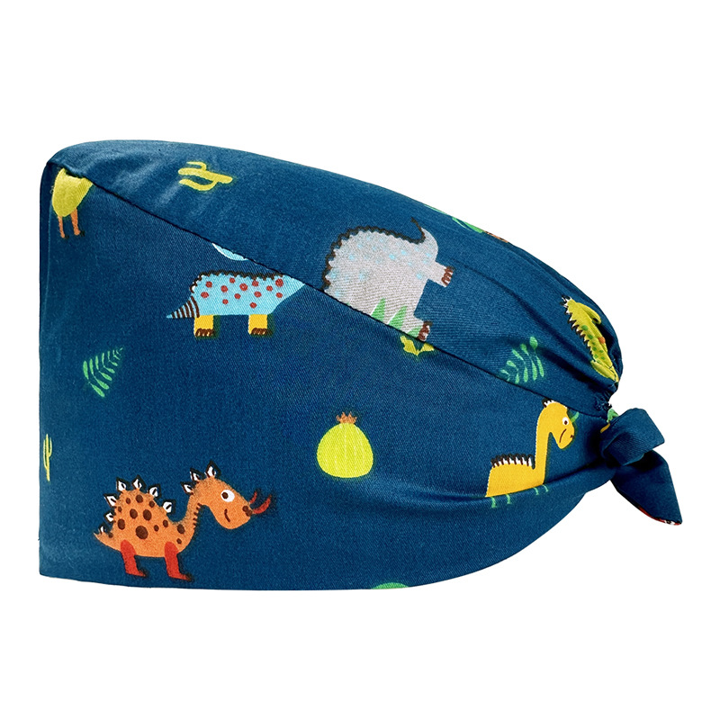 Tapa de enfermera de la UCI impresa elástico hebilla ajustable tapa quirúrgica quimioterapia de algodón puro tapa de confinamiento de las mujeres tapa de trabajo médico hombres