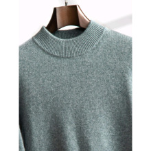 百采绒服装厂25年山羊绒衫男半高领加厚毛衣宽松大码针织羊毛打底