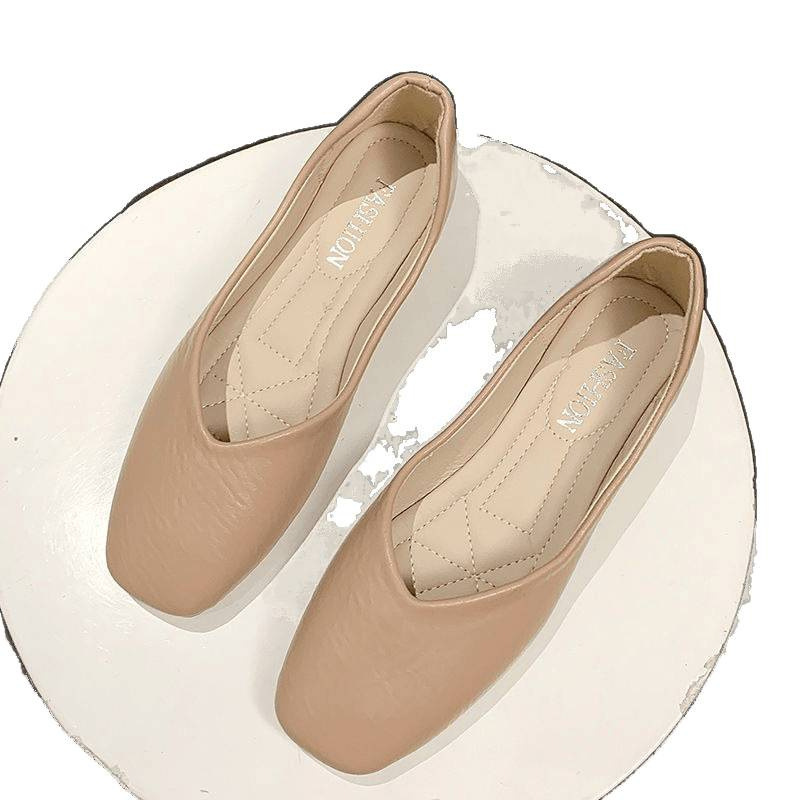 Damen Slipper Mit Eckiger Kappe Rutschfeste Flache Freizeitschuhe_voghion.com