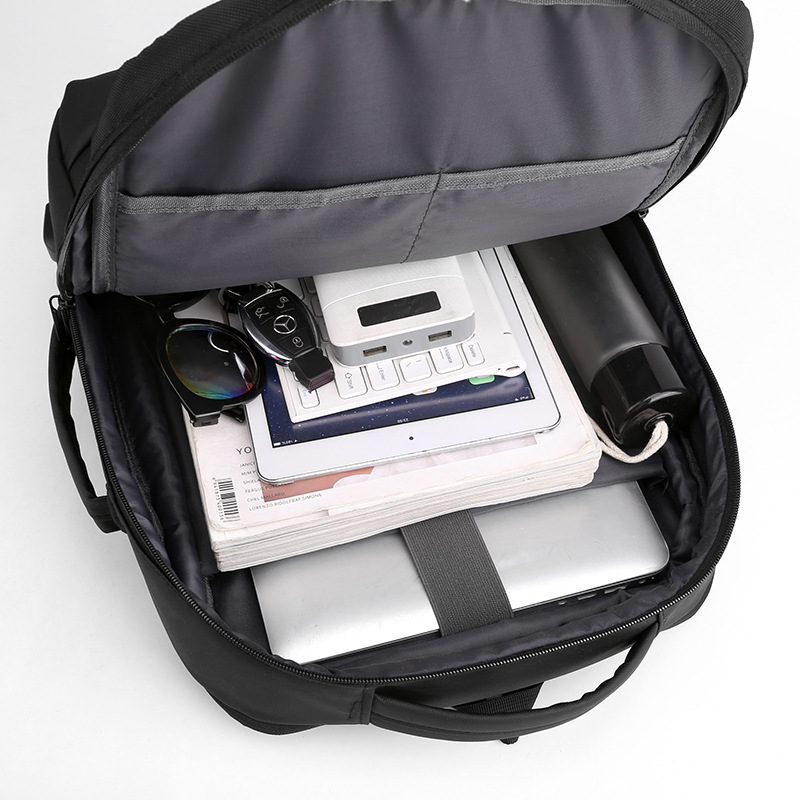 Mochila de viaje multifuncional USB cargable bolsa de computadora de negocios expandible multicapa mochila para hombres