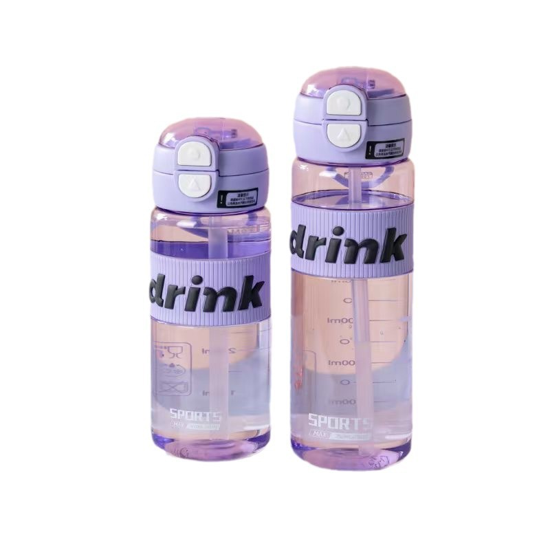 Yitong nueva taza de paja de plástico de doble bebida creativa portátil taza de mano letras de 750ml taza espacial de doble uso