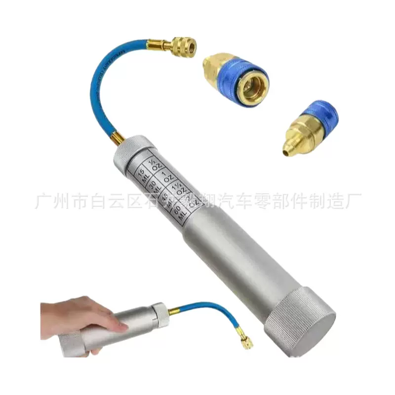 R134A 2盎司空调油注入器手动泵注工具适用于汽车家庭空调系统