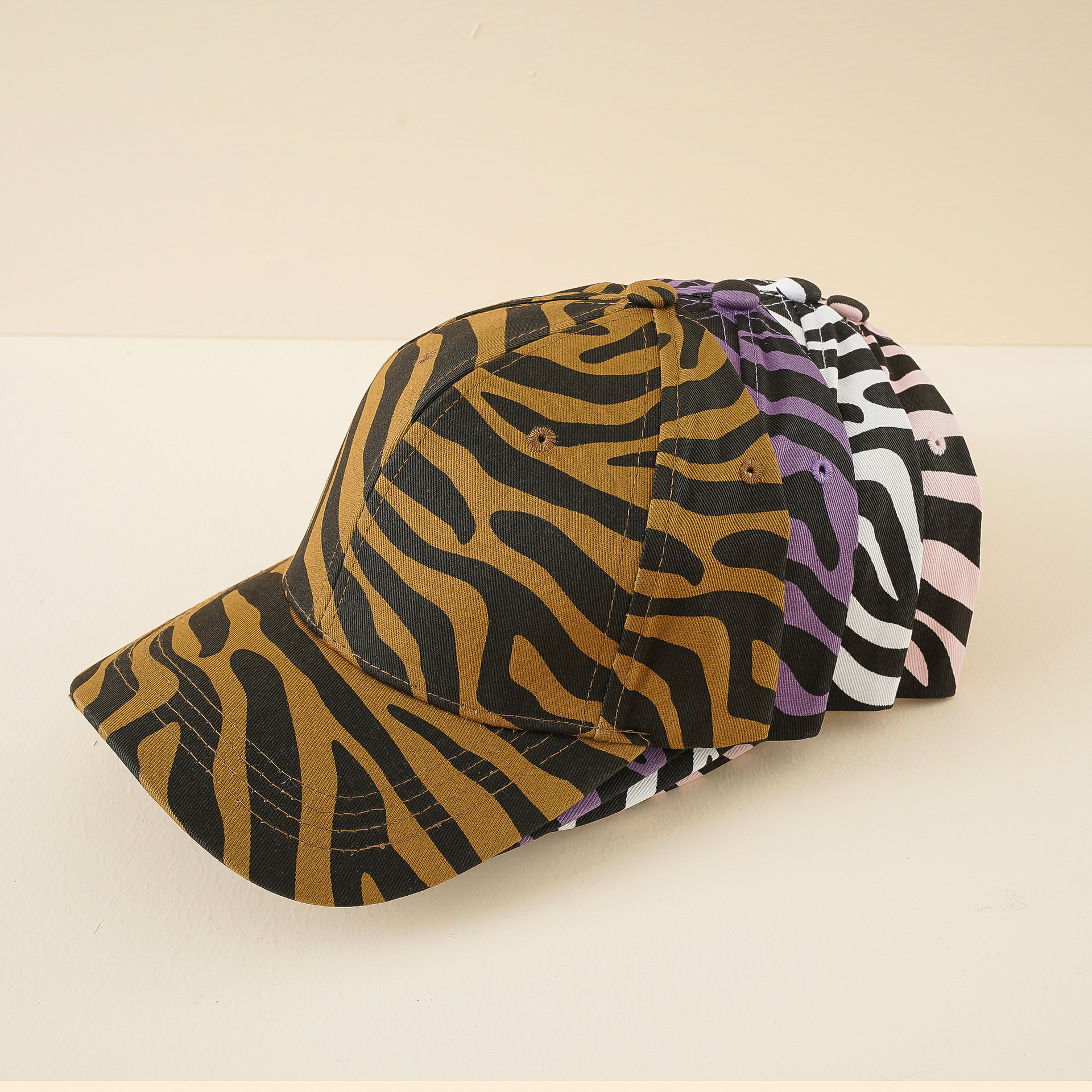 Sombrero de las mujeres de Europa y América cebra patrón gorra de béisbol de los hombres versátil verano casquillo enarbolado verano sol protección sombrero