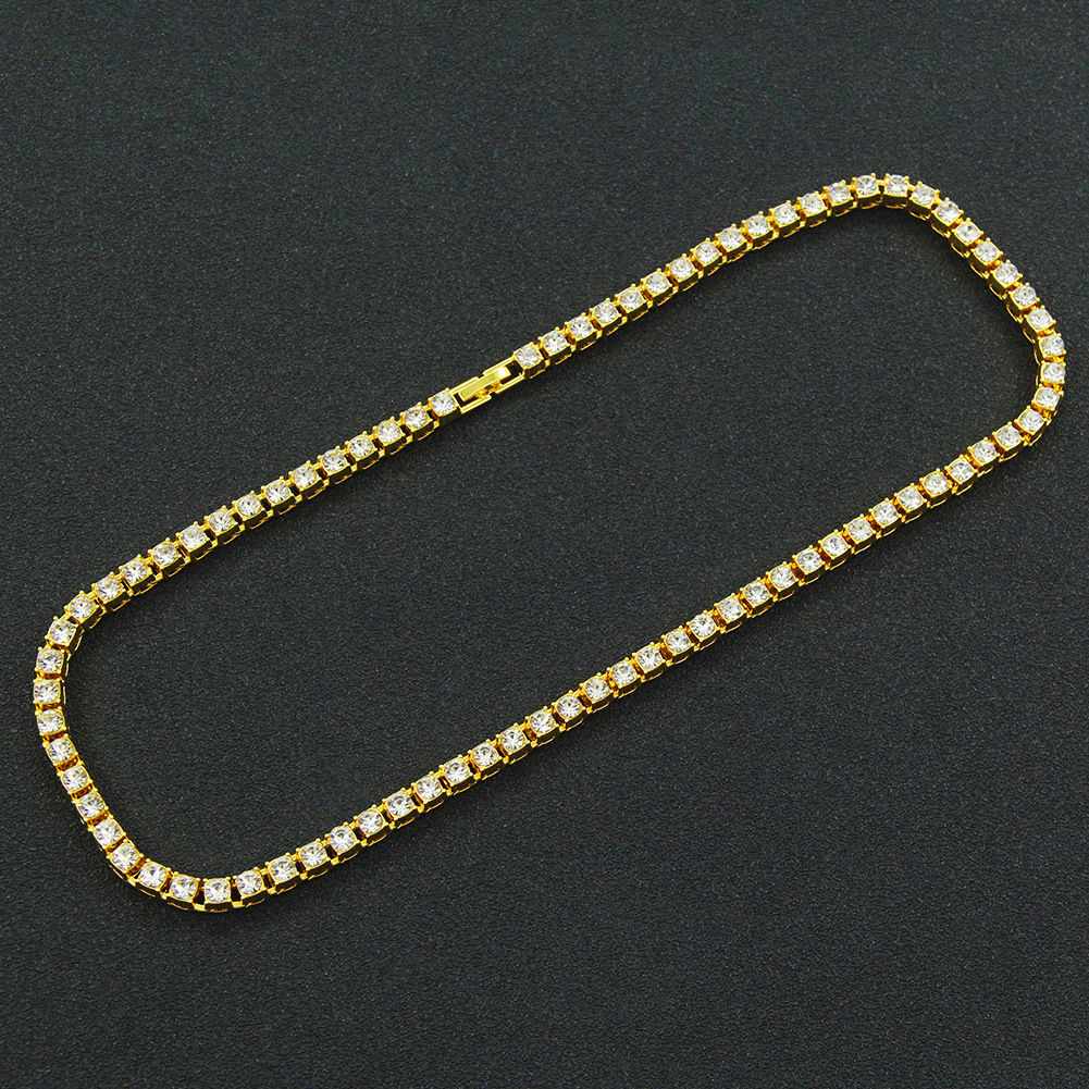 Single-row Diamonds One-row Diamond Necklace Full Of Diamonds Tennis Chain display picture 5